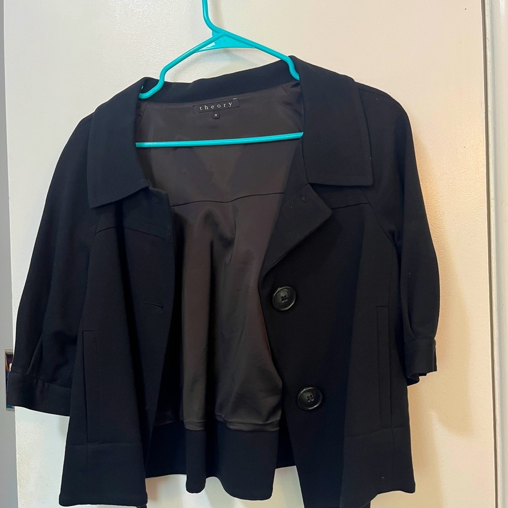 NWOT Theory Cropped Puff Elbow Sleeve Blazer